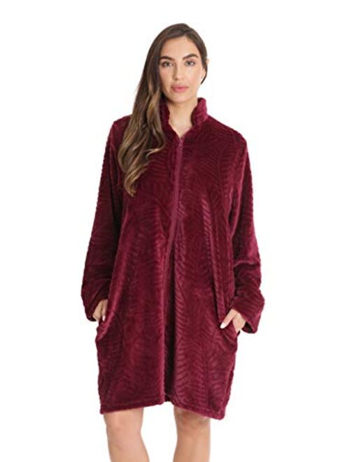 Just Love Plush Zipper Lounger Short Robe