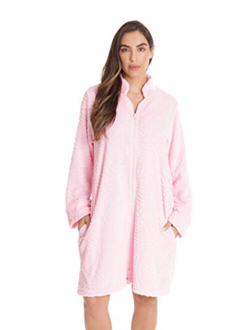 Just Love Plush Zipper Lounger Short Robe