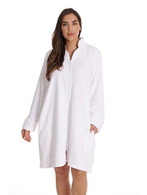 Just Love Plush Zipper Lounger Short Robe