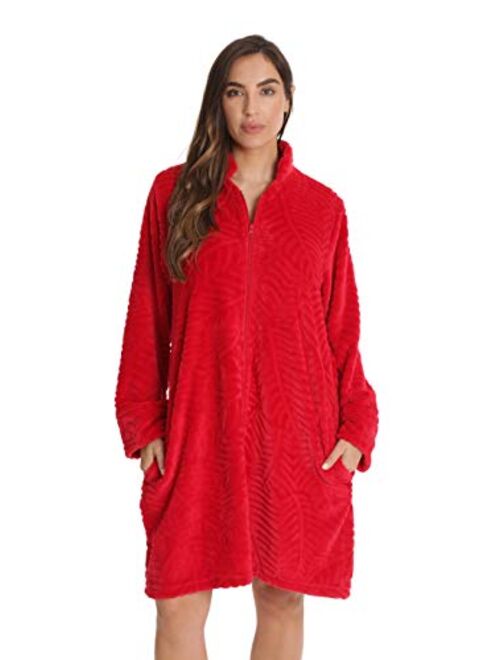 Just Love Plush Zipper Lounger Short Robe