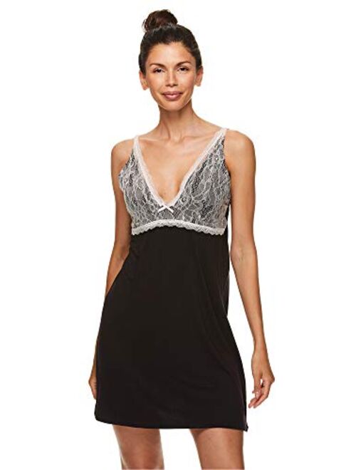 Nanette Lepore 2 Piece Womens Chemise with Robe - Nightgown and Robe Travel Pajama Set