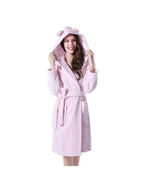 Richie House Women's Bathrobe Robe with Two Ears RHW2498