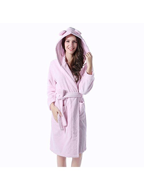 Richie House Women's Bathrobe Robe with Two Ears RHW2498