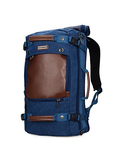 WITZMAN Men Travel Backpack Canvas Rucksack Vintage Duffel Bag