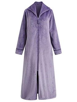 Richie House Women's Soft and Warm Fleece Robe with Zipper Size S-XL RHW2856