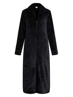 Richie House Women's Soft and Warm Fleece Robe with Zipper Size S-XL RHW2856