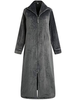 Richie House Women's Soft and Warm Fleece Robe with Zipper Size S-XL RHW2856