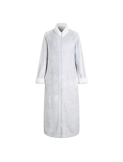 Richie House Women's Soft and Warm Fleece Robe with Zipper Size S-XL RHW2856