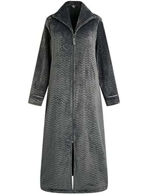 Richie House Women's Soft and Warm Fleece Robe with Zipper Size S-XL RHW2856