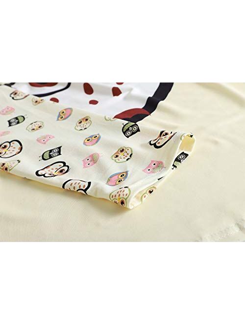 VENTELAN Women Pajamas Cute Owl Sleepwear Comfy Pajama Pants Long Sleeve Night Suits