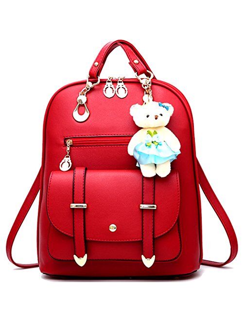 Backpack Purse for Women Large Capacity Leather Shoulder Bags Cute Mini Backpack for Girls