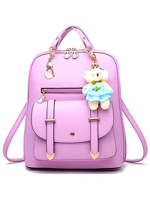 Backpack Purse for Women Large Capacity Leather Shoulder Bags Cute Mini Backpack for Girls