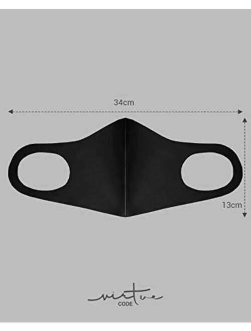 Second Skin in Grayscale Face Mask by VIRTUE CODE Fabric Face Masks 3 Pieces Black Grey White