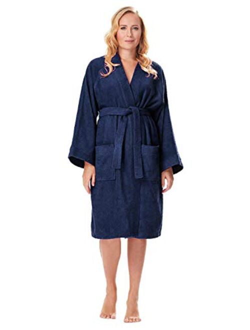 Arus Women's Short Kimono Lightweight Bathrobe Turkish Cotton Terry Cloth Robe