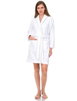 TowelSelections Women's Robe, Plush Fleece Short Spa Bathrobe