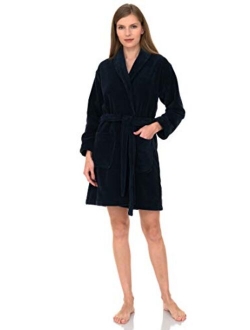 TowelSelections Women's Robe, Plush Fleece Short Spa Bathrobe