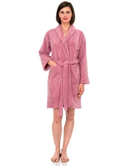 TowelSelections Women's Robe, Plush Fleece Short Spa Bathrobe