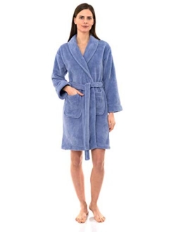 TowelSelections Women's Robe, Plush Fleece Short Spa Bathrobe