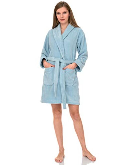 TowelSelections Women's Robe, Plush Fleece Short Spa Bathrobe