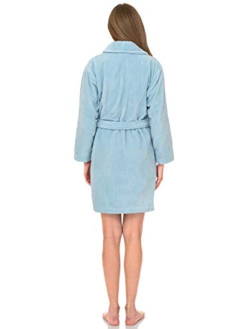 TowelSelections Women's Robe, Plush Fleece Short Spa Bathrobe