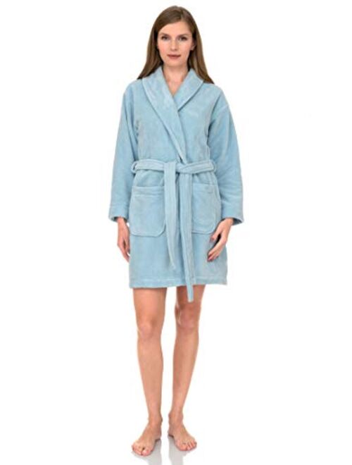 TowelSelections Women's Robe, Plush Fleece Short Spa Bathrobe