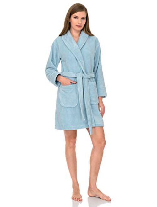 TowelSelections Women's Robe, Plush Fleece Short Spa Bathrobe