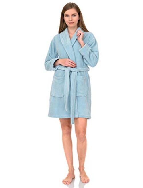 TowelSelections Women's Robe, Plush Fleece Short Spa Bathrobe