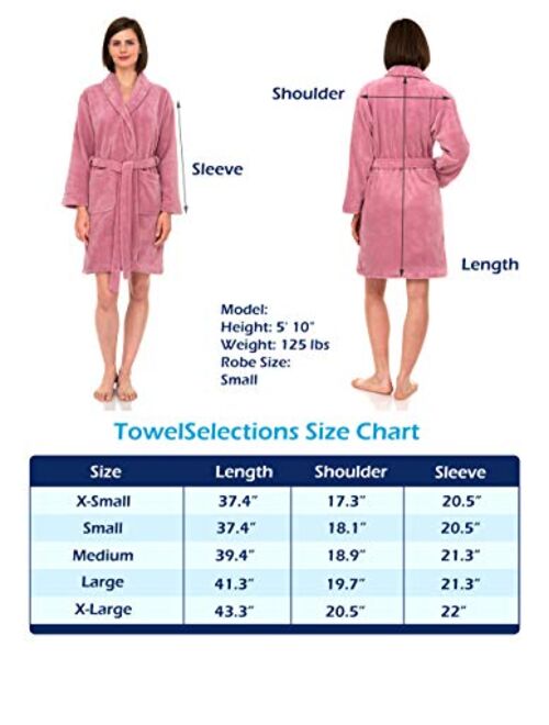 TowelSelections Women's Robe, Plush Fleece Short Spa Bathrobe