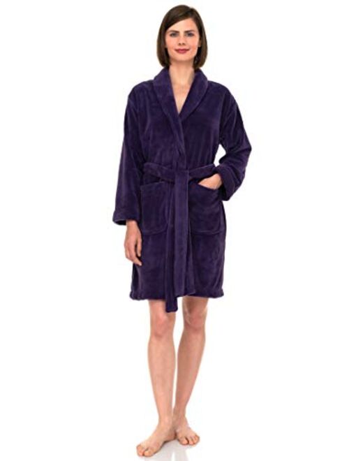 TowelSelections Women's Robe, Plush Fleece Short Spa Bathrobe