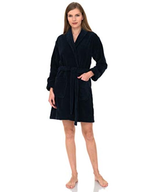 TowelSelections Women's Robe, Plush Fleece Short Spa Bathrobe