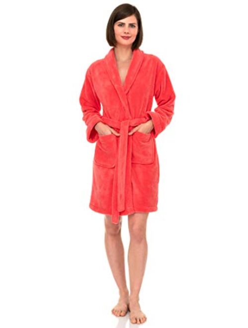 TowelSelections Women's Robe, Plush Fleece Short Spa Bathrobe