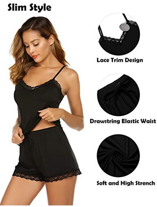 Buy Avidlove Women Cami Pajama Set Modal Sleepwear Lace Trim Short