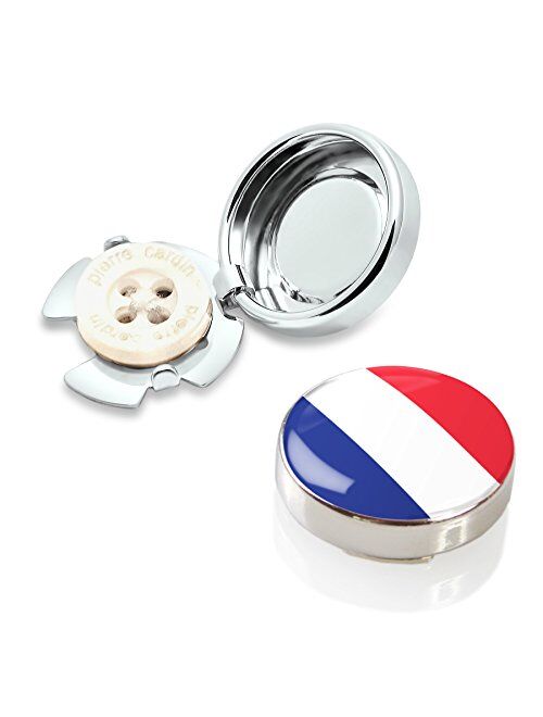 BUTTONCUFF World Flag Button Covers - Imitation Cuff Links for Any Shirt, Jacket or Collar