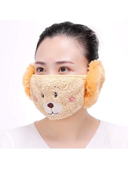 HKBGS Reusable Windproof Anti Dust Half Face Mask Mouth Masks with Earmuffs Warm mask Lady