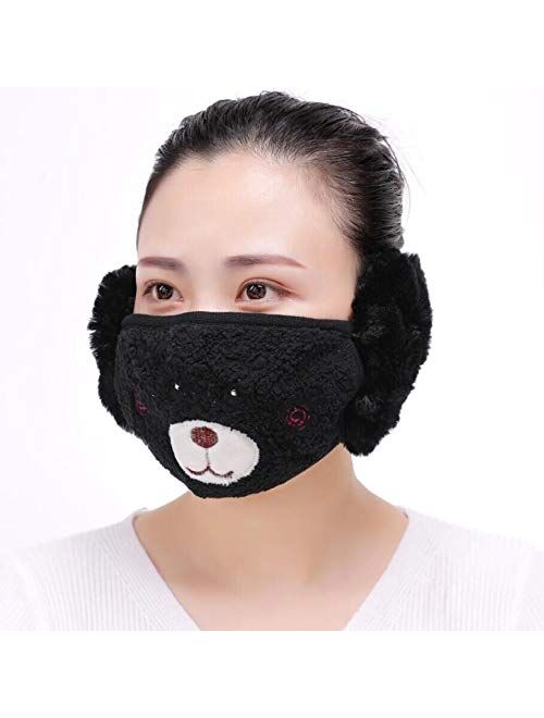 HKBGS Reusable Windproof Anti Dust Half Face Mask Mouth Masks with Earmuffs Warm mask Lady