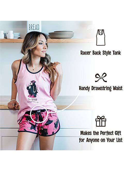 Lazy One Matching Pajamas for Women, Cute Pajama Shorts and Tank Top Set