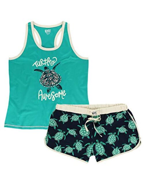 Lazy One Matching Pajamas for Women, Cute Pajama Shorts and Tank Top Set