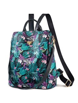 Women's Travel Backpack Purse, Lightweight Waterproof Oxford Printed Small Outdoor Casual Anti-theft Shoulder Bag