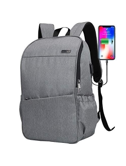 Deep Storage Laptop Backpack with USB Charging Port[Water Resistant] College School Computer Bookbag Fits 16 Inch Laptop