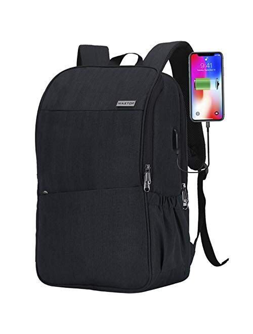 Deep Storage Laptop Backpack with USB Charging Port[Water Resistant] College School Computer Bookbag Fits 16 Inch Laptop