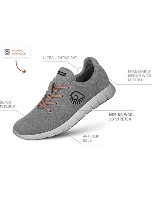 Giesswein Woolen Sneaker Merino Runners Men Breathable Sneaker for Men Made of 100% Merino Wool, Sporty Shoes, Low Shoe, Casual Shoe, Men's Shoes