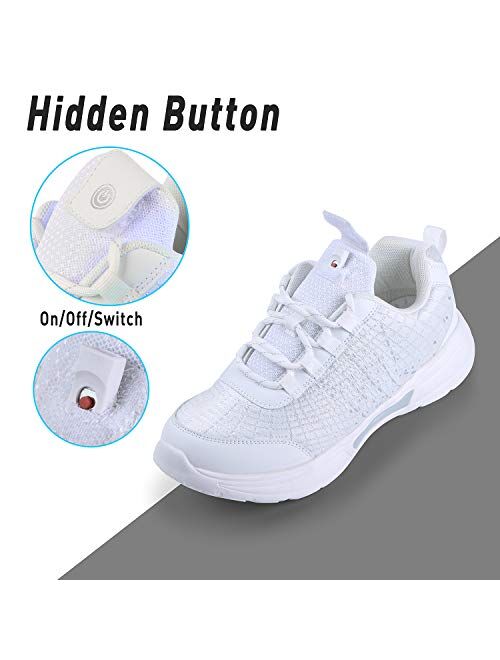 Shinmax Luminous Fiber Optic LED Shoes, Light Up Shoes for Women & Men USB Charging Flashing Luminous Trainers for Festivals, Thanksgiving, Christmas, New Year, Party Gif