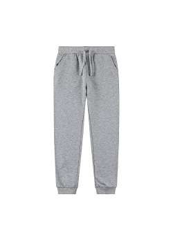 UNACOO Kid's Fleece Sweatpants Girl's and Boy's Active Basic Jogger Pants (Age 3-12 Years)