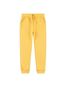 UNACOO Kid's Fleece Sweatpants Girl's and Boy's Active Basic Jogger Pants (Age 3-12 Years)