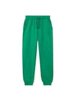 UNACOO Kid's Fleece Sweatpants Girl's and Boy's Active Basic Jogger Pants (Age 3-12 Years)