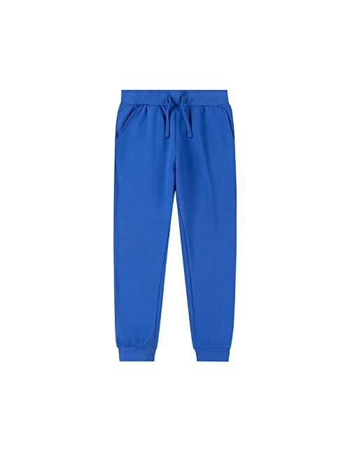 UNACOO Kid's Fleece Sweatpants Girl's and Boy's Active Basic Jogger Pants (Age 3-12 Years)