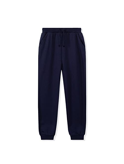 UNACOO Kid's Fleece Sweatpants Girl's and Boy's Active Basic Jogger Pants (Age 3-12 Years)