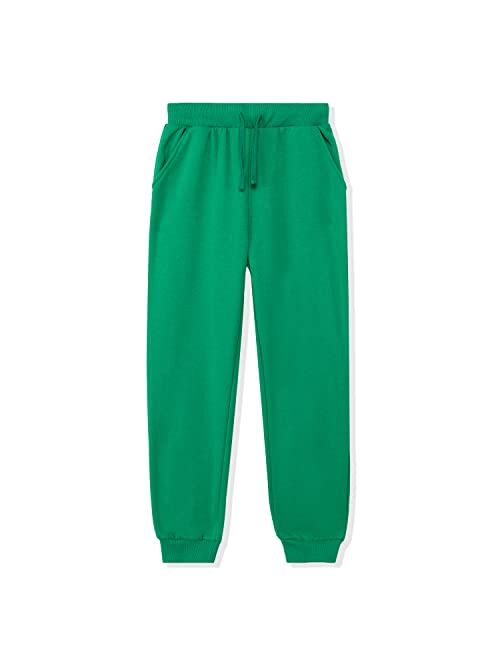 UNACOO Kid's Fleece Sweatpants Girl's and Boy's Active Basic Jogger Pants (Age 3-12 Years)