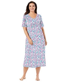 Dreams & Co. Women's Plus Size Long Print Sleepshirt Nightgown