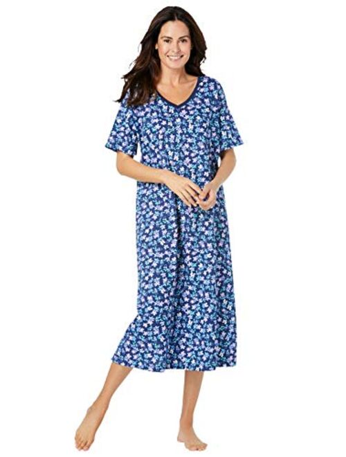 Dreams & Co. Women's Plus Size Long Print Sleepshirt Nightgown